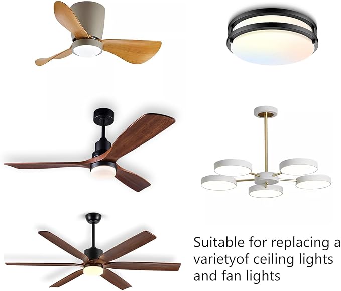 2-Pack 5.3" LED Retrofit Light Kit for Ceiling Flush Light 15W 120V 3000/4500/6000K LED Ceiling Fan Replacement Panel PCB Dimmable
