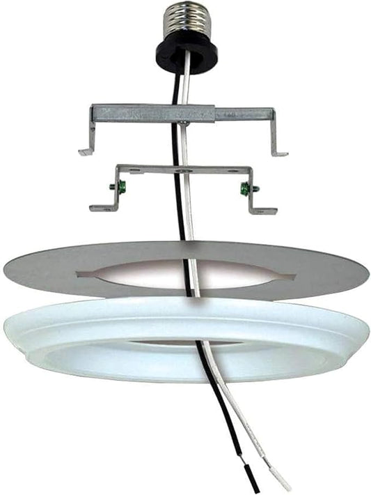 Aspen Creative 21067-12, Recessed Lighting Converter Kit, 8" Diameter, White Plastic Medallion, Set of 2