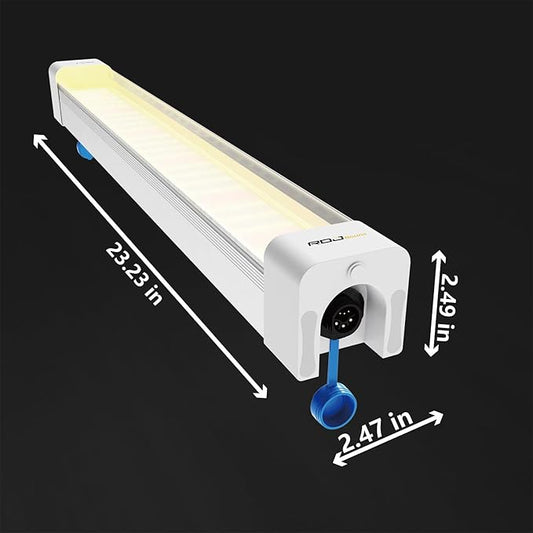 RDJ Bouns Under Canopy Grow Light for Grow Tent, 60W Full Spectrum with 660nm & IR, 0-10V Dimming Grow Light Bars, High Waterproof IP65, Daisy Chain, 24 Inch for Indoor Hydroponic Plant Growing(U60)