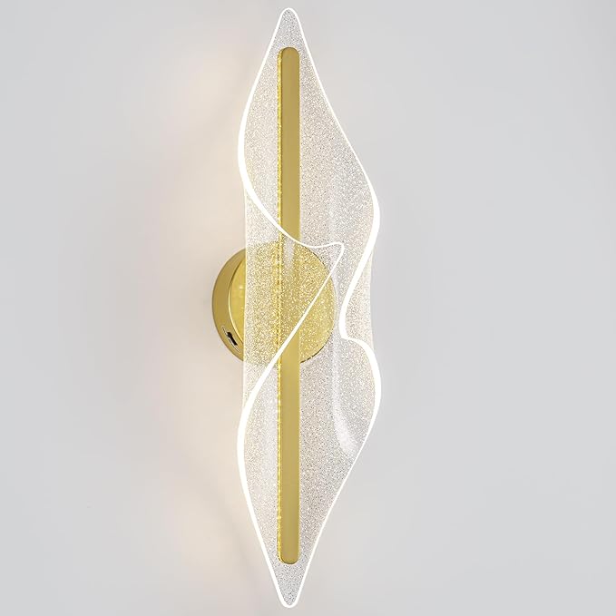 Modern Wall Sconce Lights Gold Wall Lghting LED Dimmable Wall Lamp for Living Room Hallway Bathroom Bedroom Stairs Indoor 22.4In