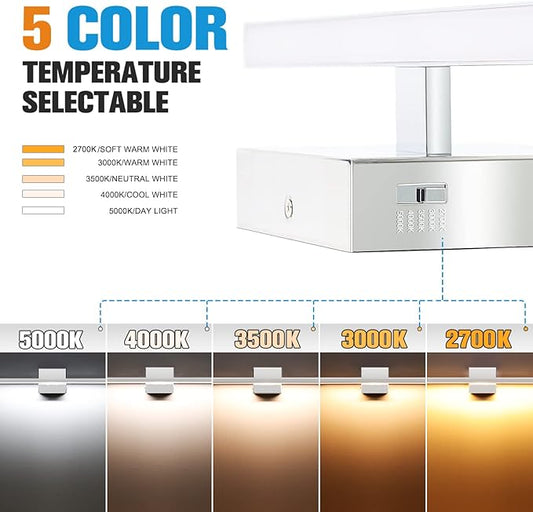 VOLISUN Modern Bathroom Vanity Light 23.6 inch, 14W Dimmable 5CCT Led Bathroom Light Fixture Over Mirror, Chrome Bar Wall Lights for Bathrooms Mirror Cabinets Bedroom-ETL Certificated