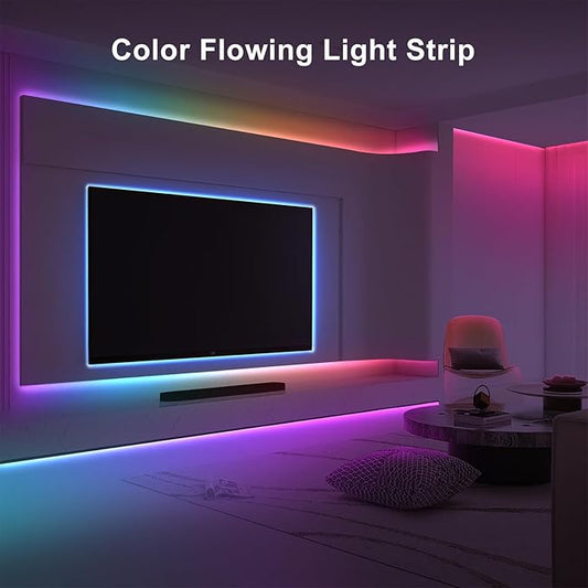 Tatazone 16.4ft RGBWW+IC WiFi Smart Flowing Led Strip Light, RGB Chasing Effect+Tunable White 3000K-6500K Led Lights Compatible with Alexa and Google, Color Changing, Music Sync for Bedroom