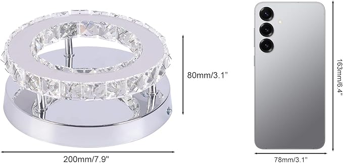 Modern Mini Led Crystal Chandelier Semi Flush Mount Crystal Pendant Ceiling Light for Bedrooms Dinning Rooms Hallway (Multicolor)