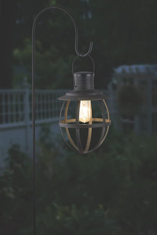 Xodus Innovations BL840 Battery Powered Outdoor Decorative LED 11 Inch Metal Hanging Lantern with Your Choice of 4, 6 or 8 Hour Automatic Timer, Black…