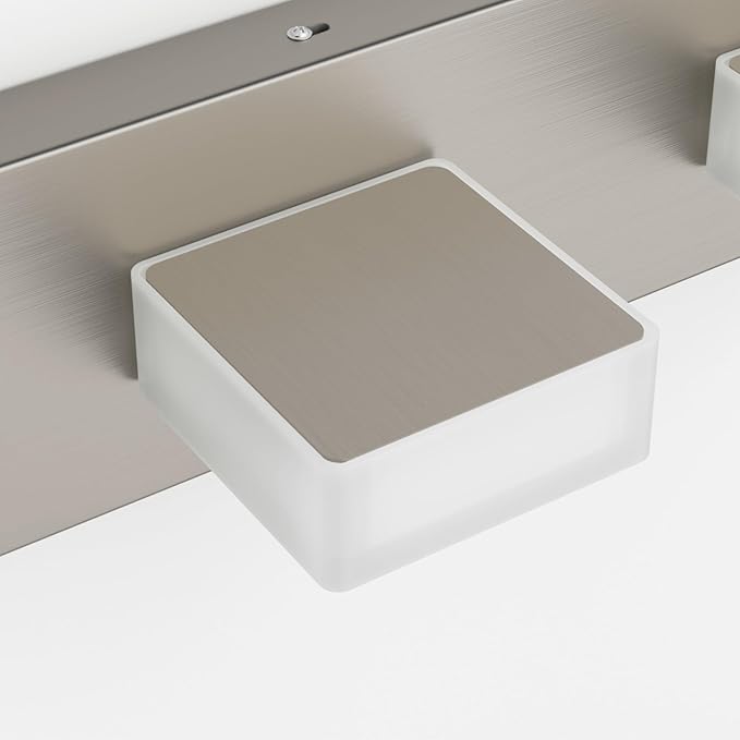 Ralbay Brushed Nickel Vanity Light for Bathroom Metal Acrylic Modern LED Bathroom Light Fixtures Over Mirror