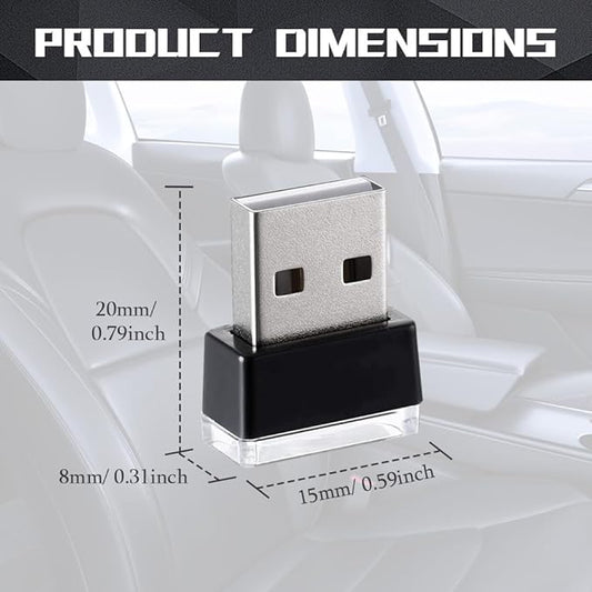 deemars 4PCS USB LED Car Interior Atmosphere Lamp, Car Night Lights, Mini USB LED Decoration Light Ambient Interior Light, Car Accessories Plug-in Interface Ambient Lighting Kit for Most Cars