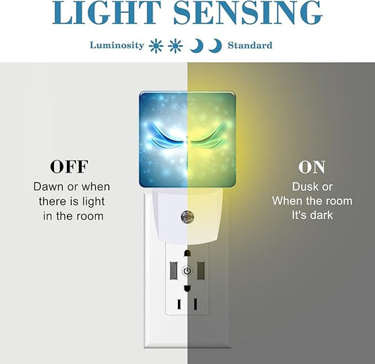 Night Light Plug into Wall Shiny Blue Abstract Dragonfly Night Light with Dusk to Dawn Sensor for Kid Girls Boys Women Men Room Decor, Hallway, Kitchen, Bathroom, Nursery, Stairs