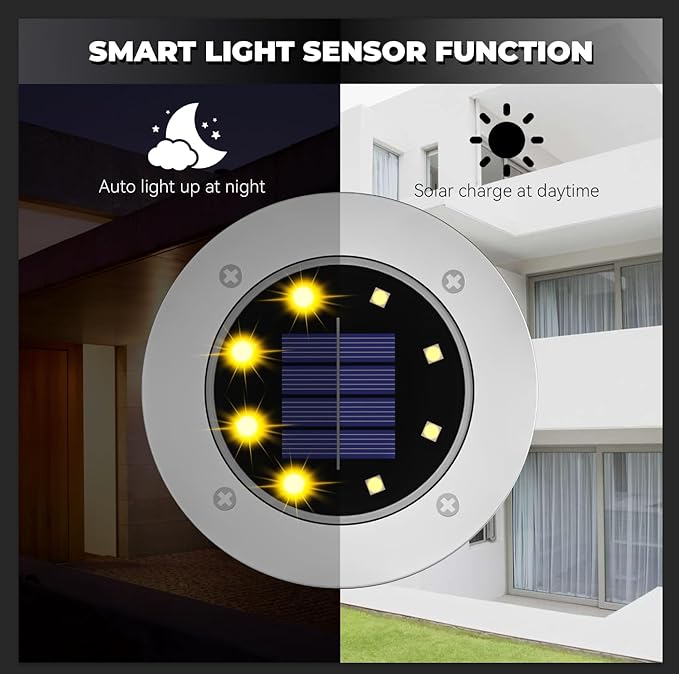 DUUDO 4.6in Solar Lights Outdoor Waterproof 10Pack, Solar Garden Lights Pathway Light Bright In-Ground Light Landscape Lighting Outdoor Garden Decor for Yard, Patio, Driveway, Walkway Warm Light