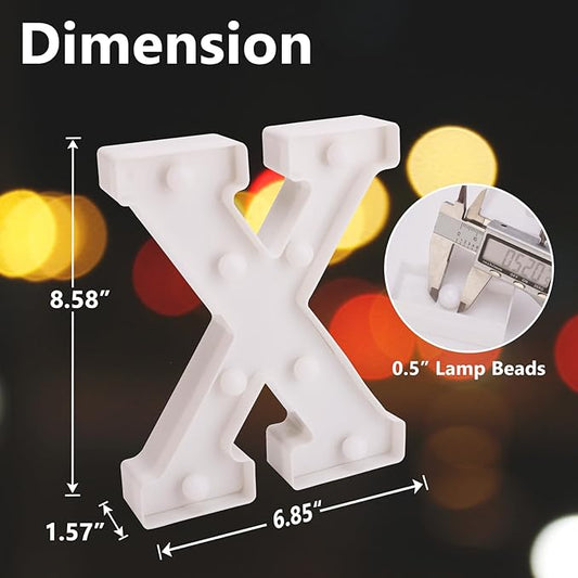 LED Marquee Sign Light Up Letters, Alphabet Light Up Letters Sign, Battery Powered LED Letter Lights for Night Light, Wedding, Birthday, Party, Christmas or Home Decor (Letter X)