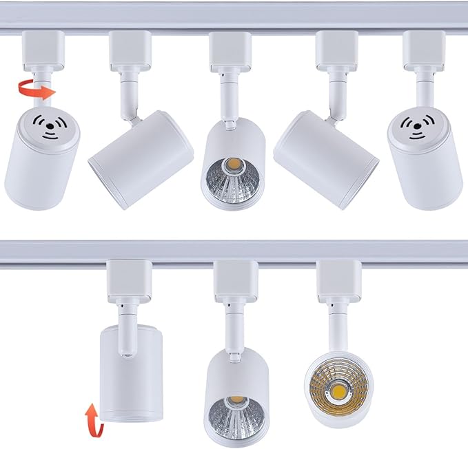 mirrea 6 Pack LED Track Lighting Heads Compatible with Single Circuit H Type Track Lighting Rail Ceiling Spotlight for Accent Task Wall Art Exhibition Lighting 6.5W 24° White (4000K Neutral White)