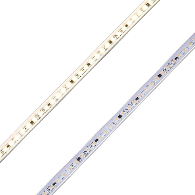 Maxxima 84 in. Hardwired LED Under Cabinet Strip Light, 3220 Lumens, 3000K Warm White, Kitchen and Living Room 120V White Cove Lighting, No Power Supply Needed