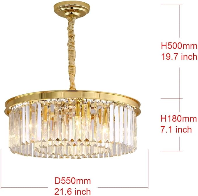 Gold Crystal Chandeliers Modern Contemporary Ceiling Lights Fixtures Pendant Lighting Dining Room Living Room Chandelier D21.6
