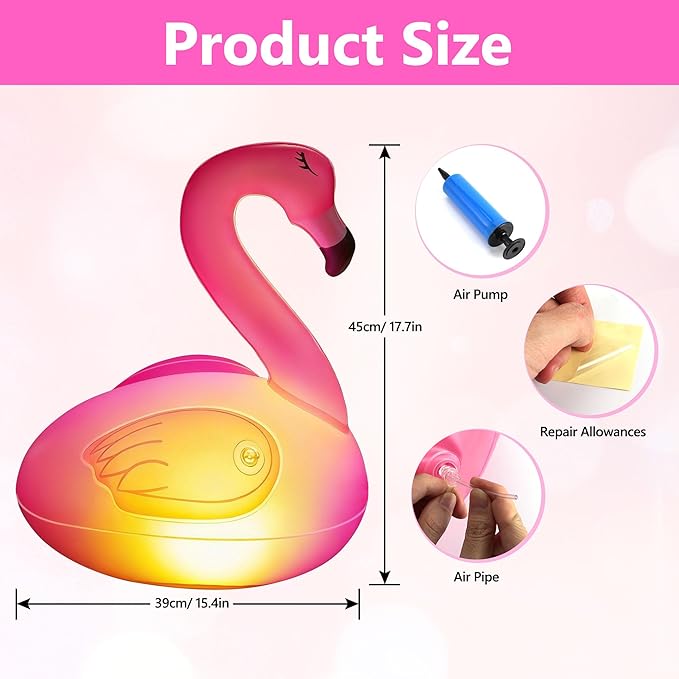 Toodour Floating Pool Lights Color Changing, 3 Packs Solar Flamingo Pool Lights that Float, RGB Inflatable Solar Powered Flamingo Light for Swimming Pool, Party, Garden, Patio, Outdoor Decor