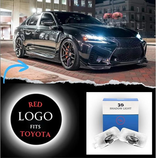 LED Car Door Light Logo Projector (Red) Welcome Courtesy Light for Toyota Highlander 4runner Avalon Camry Corolla Land Cruiser Prius Sequoia Sienna Tundra Venza Accessories.