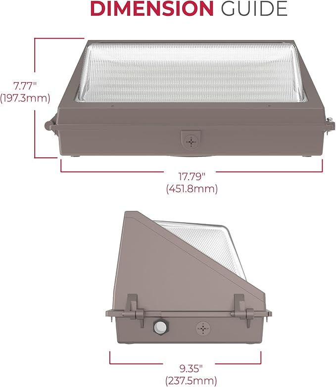 Lumark WP Outdoor LED Wall Light, 120-347V w/Selectable CCT and Lumens, Dimming, Dusk to Dawn - Large