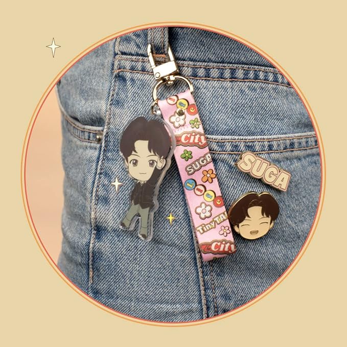 BTS TinyTan Dynamite Acrylic Strap Keyring Key Chain Accesssories (RM)
