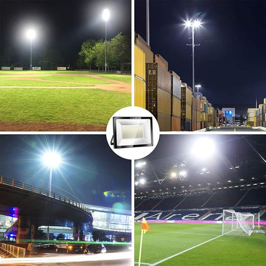 400W LED Stadium Flood Light Outdoor, 2140W Equivalent, 32000LM Super Bright Outdoor Security Lights, IP66 Waterproof, 6000K Daylight White, Commercial Lighting for Sports Fields and Counts