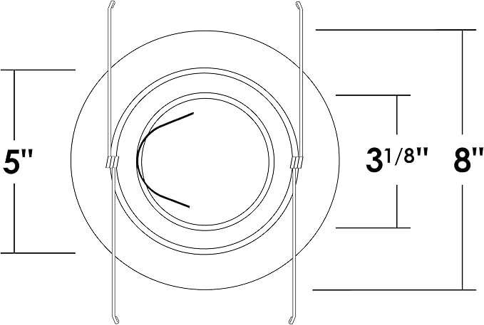 NICOR Lighting 6 inch White Recessed Gimbal Ring Trim, Fits 6 inch Housings (17558WH)