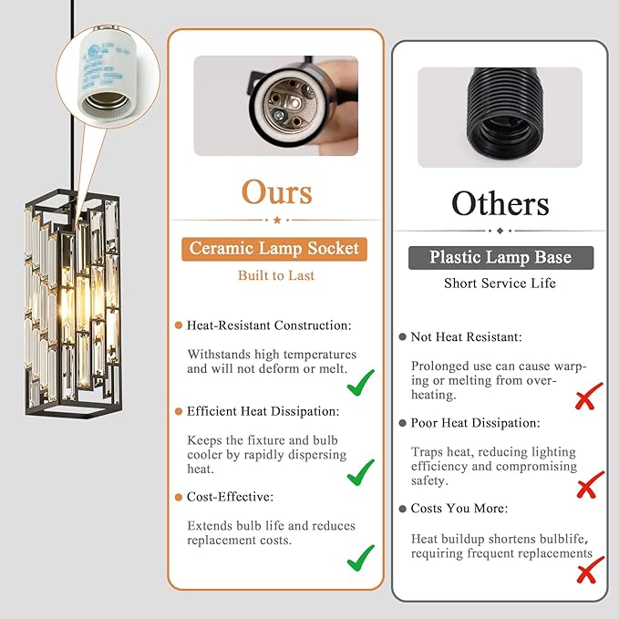 Black Pendant Lights Kitchen Island, Adjustable Modern Pendant Light Fixtures 1 Pack, Mini Crystal Chandeliers for Dining Room Bedroom Foyer Hallway
