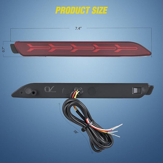 Nilight Rear Bumper Tail Light Compatible with 2006 2007 2008 2009 2010 2011 2012 2013 2014 Toyota Camry Red Lens LED Reflector Bumper Lamps Brake Turn Signal Sequential Flashing Driving Taillights