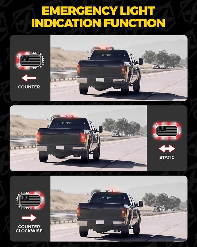 Xprite 42 LED Rooftop Strobe Beacon Lights - Magnetic Mount Emergency Light Bar for Firefighters, Ambulances, Tow Trucks, Construction Vehicles, White Red Flashing Caution Lights