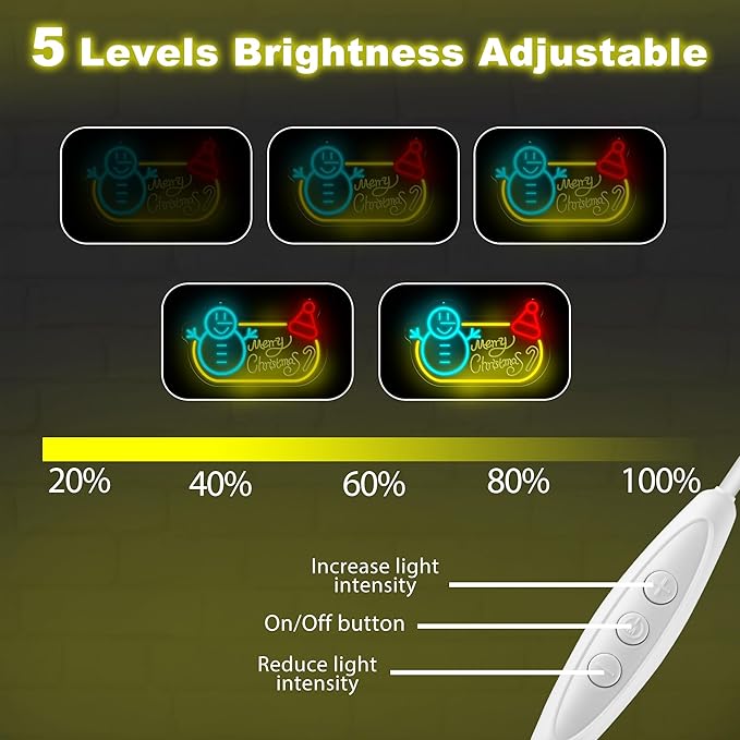 Merry Christmas Snowman Neon Sign 15.7″×9.44″, LED Wall Light – Festive Holiday Decor for Living Room, Shop Window, Office, Christmas Party & New Year Celebration