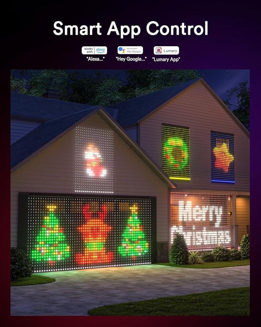 Lumary WiFi Smart Curtain Lights, World Cup Decor Curtain Lights with APP & Remote Control, DIY Color Changing, Pattern GIF Display for Outdoor Indoor, 6.9 x 5FT, 540 RGB LED