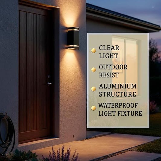 Wired Lights Outdoor Waterproof IP65 Wall Light Super Bright Starburst Shadow Pattern 2 x GU10 Sockets, 1 Pack Professional Landscape Lighting for Garden, Yard, Patio & Walkway
