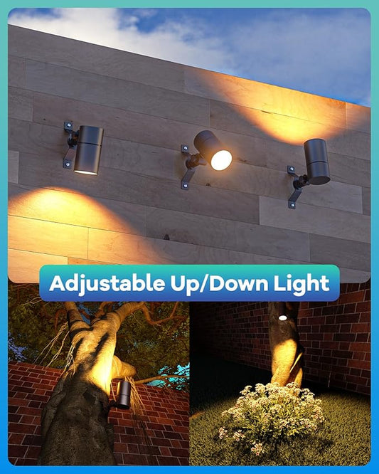 Low Voltage Down Light Spot Light Tree Light, Replaceable 5W MR16 LED Bulb, 12V Outdoor Uplighting Spotlight for House Wall Fence Garden Yard Patio 1-Pack