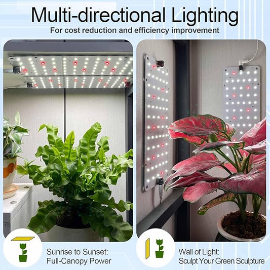 Panel Grow Light for Indoor Plants, 20W Ultra-Thin Full Spectrum LED Grow Light for Shelf & Cabinet, Dimmable with 6/12/16H Timer, Cold White, 1-Pack