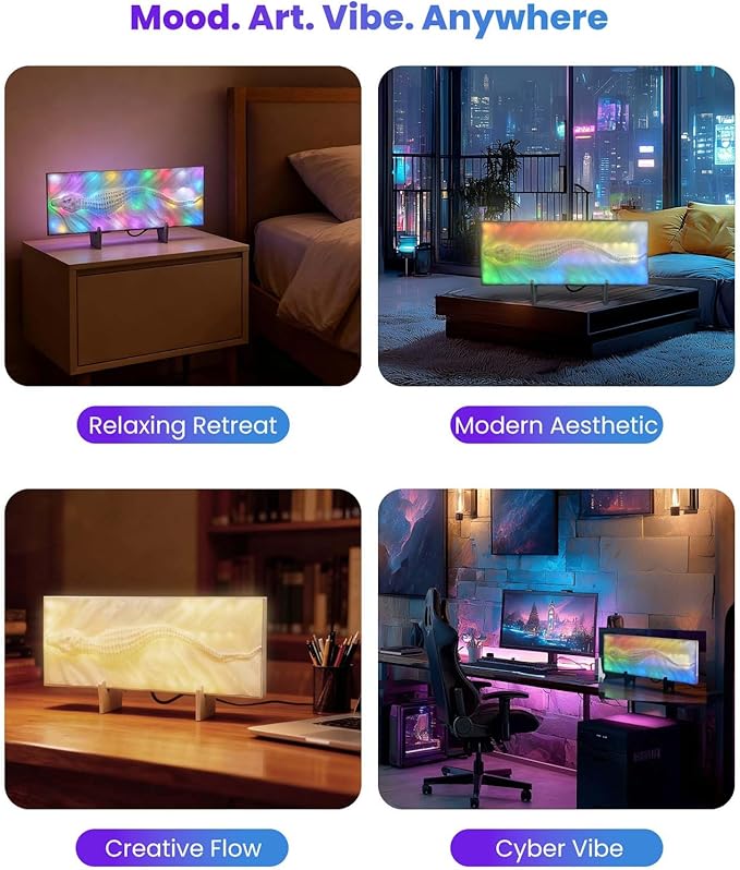 Nobiggie Crocodile Texture RGB Ambient Lighting, Artistic Color Changing LED Mood Light, Decorative Accent Light for Bedroom, Living Room & Modern Home Decor