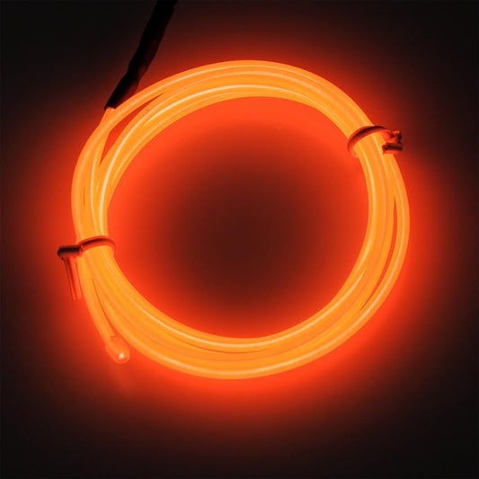 lychee 9ft EL Wire Neon Glowing Strobing Electroluminescent Light El Wire w/Battery Pack for Parties, Halloween Decoration (Orange)
