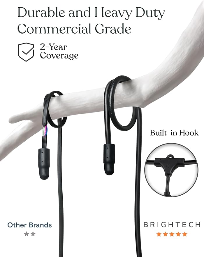 Brightech Solar String Lights with 32 Hanging Edison Bulbs and Brightness Controls with Remote 7W-104 3000K