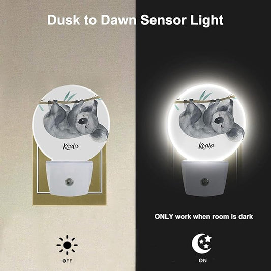 EKOBLA Koala Plug-in Night Light, Cute Animal Hanging on Tree LED Nightlight with Dusk to Dawn Auto Sensor for Home Decor