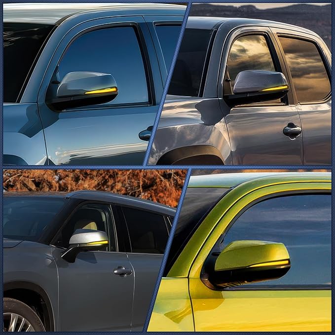 Nilight Side Mirror Marker Light Sequential Amber Left Right Turn Signal Lights Smoked Lens Plug and Play Waterproof Compatible With Toyota Tacoma RAV4 XA50 Highlander XU70