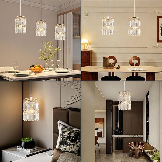 Rose Gold Pendant Lighting Modern Pendant Light, Mini Island Lights for Kitchen, Adjustable Pendant Lights for Kitchen Island Dinning Room Bedroom (2 Pack)