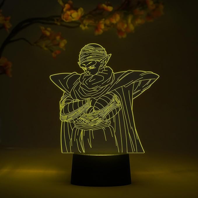 Otaku Lamps Piccolo Dragon Ball Super – Anime Lamp Figure Night Light, 16 Color RGB LED – Remote, 3D Anime Room Décor Gift for Otaku