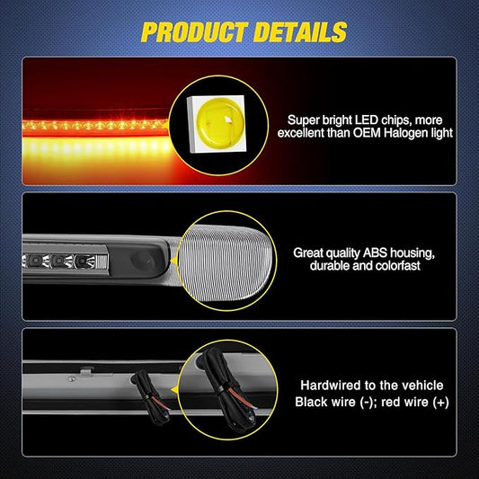 Nilight Third Brake Light Tail High Mount 3rd Stop Lights Smoked Lens Compatible with Toyota Land Cruiser 1998 1999 2000 2001 2002 2003 2004 2005 2006 2007 Van SUV Rear Center Cab Lamp