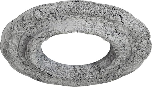 Ekena Millwork CM15LIUWC 15-3/8" x 7" x 1" Lisbon Ceiling Medallion, Ultra Pure White Crackle