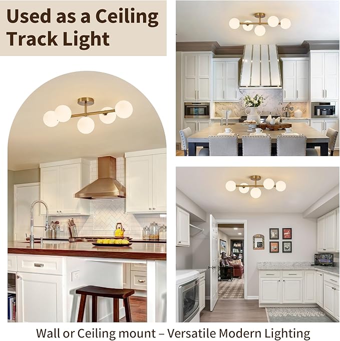 Bathroom Light Fixtures, Brushed Gold Bathroom Vanity Light Over Mirror with Milk White Glass Shades, Dimmable LED Wall Sconces for Hallway, Entryway, Living Room, Bedside, Staircase