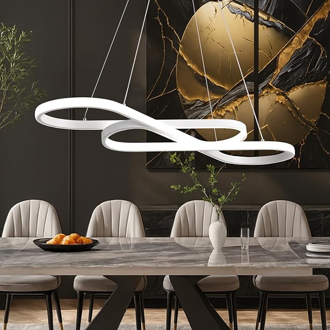 Led Pendant Light for Kitchen Island Lighting Modern Chandelier for Dining Room Light Fixture Dimmable with Remote Control 3000K-6500K Color Changing