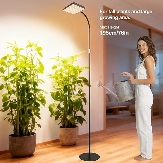 FECiDA 2026 Floor Lamp Grow Light, Grow Lights with Stable Stand Base for Indoor Plants, Bonsai Tree, 4/8/12/16/20 Hr Timer, 25 Watt Power Draw, NO Need Adapter, 40"-76" Height Adjustable