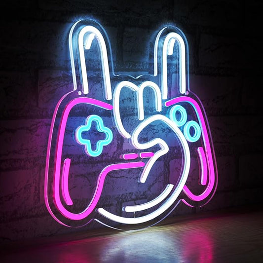 Gamer LED Neon Sign for Wall Decoration Lightness Controllable neon Light for Man cave Decor, Christmas Ornament, Party and Game Room 5v USB Power