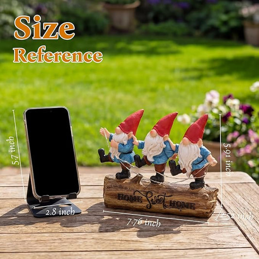 PETAFLOP Solar Gnome Garden Decor,Home Sweet Home Gnomes Outdoor Decorations for Yard Patio Balcony Pathway Lawn, Birthday Housewarming Gifts for Women Mom Grandma