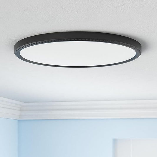 12Pack 28W 3200lm LED Flush Mount Ceiling Light, Super Slim 12 inch LED Ceiling Light, 5000K Daylight LED Ceiling Light for Bedroom, Living Room, Dining Room,Ofiice, Garage… (5000K-12 Pack(Black))