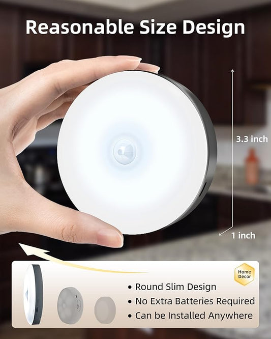 EZVALO Under Cabinet Lighting with Charging Station, 1000mAh Rechargeable Puck Lights with Remote, 3 Color Temps & 12 RGB Closet Lights, Dimmable Motion Sensor Lights for Shelf, Kitchen (6 Packs)