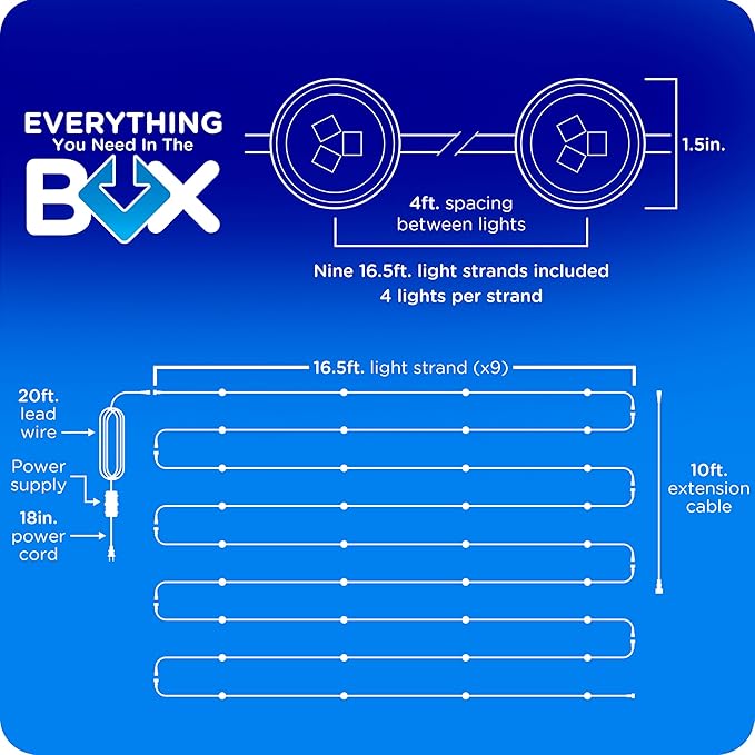 Enbrighten Eternity Accent Permanent Outdoor Lights, 150ft with 36 RGBWIC LED Lights, App‑Controlled, Cuttable, Christmas, Accent & Year‑Round Eave Lighting, Works with Alexa & Google Home, 85715