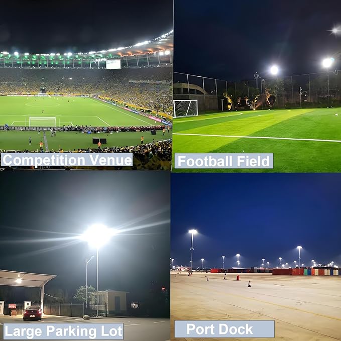 1500W LED Stadium Light 195000LM Super Bright Outdoor Flood Light 6500K Daylight Commercial Arena Lighting 100-277V IP67 Waterproof Adjustable Angle for Sport Fields, Courts