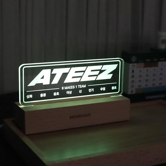at.zee Night Light, Kpop Merchandise, Korean Idol Lamp for Atiny, 7RGB Color, Dimmer, 8.3 x 4.2 x 1.7