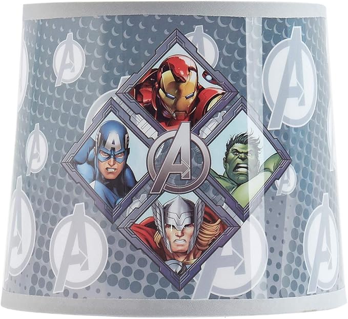 Avengers Stick Table Kids Lamp with Pull Chain, Themed Printed Decorative Shade,Metal